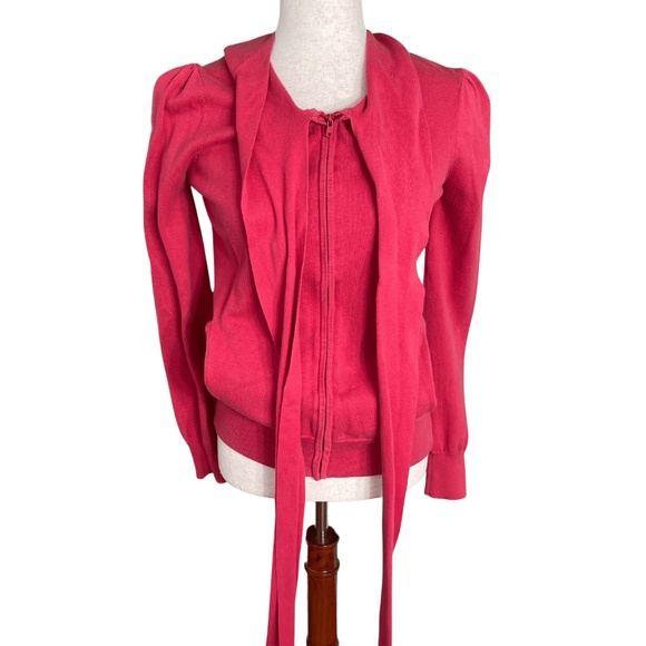 Red Hooded Cardigan with Bow – Lux Size S - Picture 2 of 5